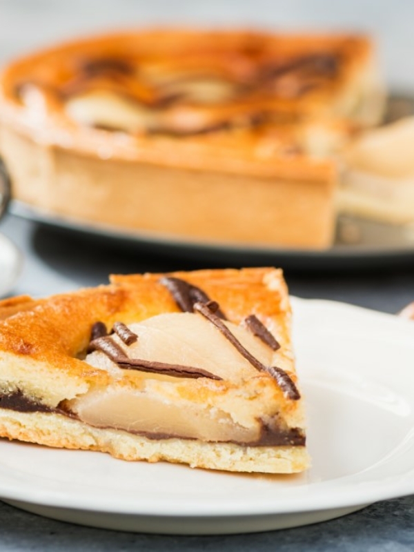 Tarte poire chocolat et amande : recette facile et rapide